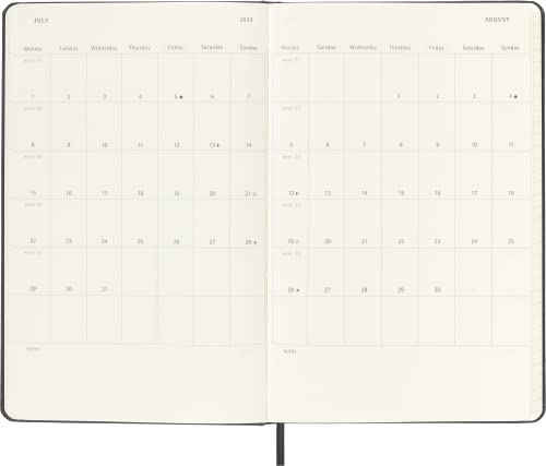 Moleskine 2024 18-Month Weekly Horizontal Large Hardcover Notebook - N image 5