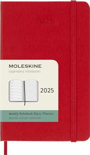 Moleskine - 2025 12-Month Weekly Pocket Hardcover Notebook : Scarlet image 1