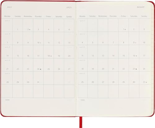 Moleskine - 2025 12-Month Weekly Pocket Hardcover Notebook : Scarlet image 5