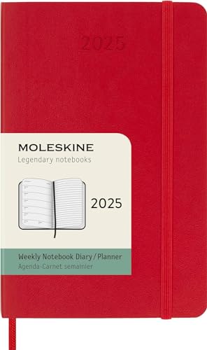 Moleskine - 2025 12-Month Weekly Pocket Softcover Notebook : Scarlet R image 1