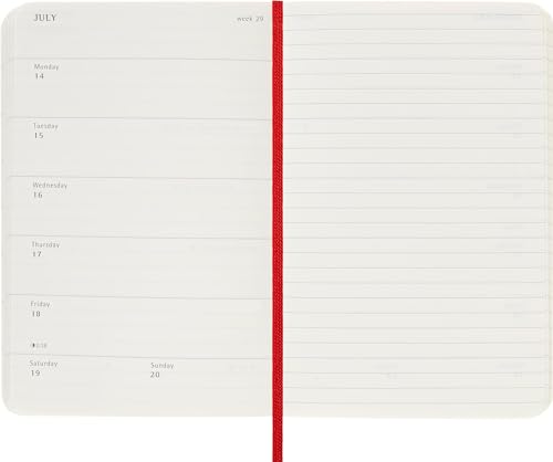 Moleskine - 2025 12-Month Weekly Pocket Softcover Notebook : Scarlet R image 4
