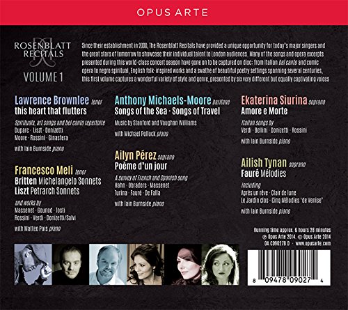 BROWNLEE:MELI:PEREZ: - ROSENBLATT RECITALS VOL 1 - CD image 2