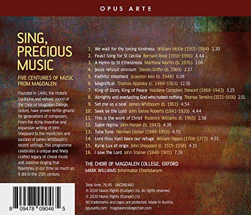 MAGDALEN COLLEGE//WI - SING, PRECIOUS MUSIC - CD image 2