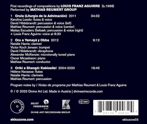 MATHIAS REMUERT GROU - Louis Franz Aguirre: Orula - CD image 2