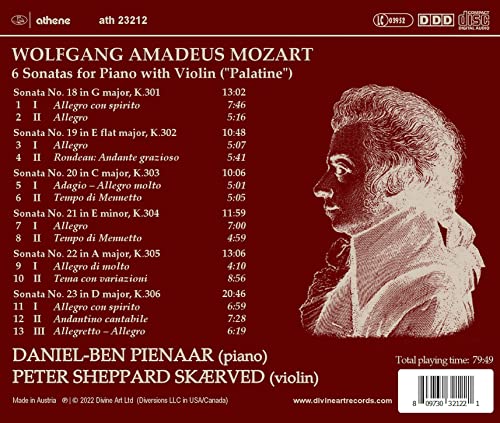 MOZART / PIENAAR / S - PALATINE SONATAS 301-30 - CD image 2