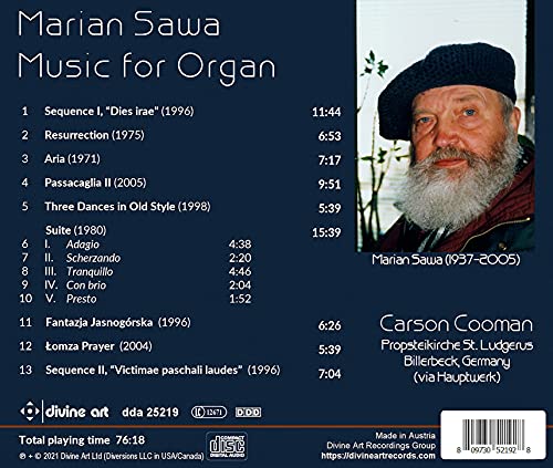 COOMAN - SAWA:MUSIC FOR ORGAN - cd image 2