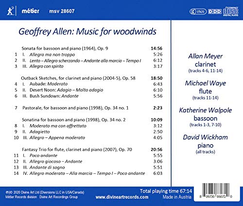 VARIOUS - ALLEN:MUSIC FOR WOODWINDS - CD image 2