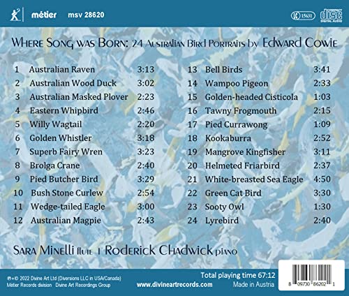 COWIE / MINELLI / CH - WHERE SONG WAS BORN - CD image 2
