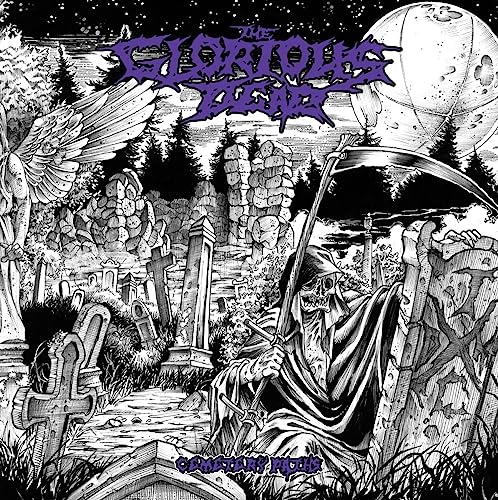 GLORIOUS DEAD - CEMETERY PATHS (PURPLE/BLACK WITH WHITE SPLATTERS) - Vi image 2