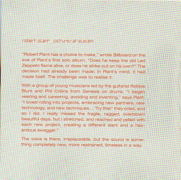 Robert Plant - Pictures At Eleven - CD image 6