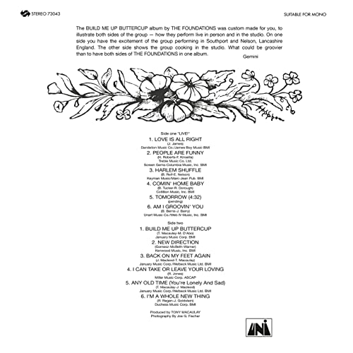 FOUNDATIONS - BUILD ME UP BUTTERCUP (CLEAR/YELLOW SPLIT VINYL) - Vinyl image 3