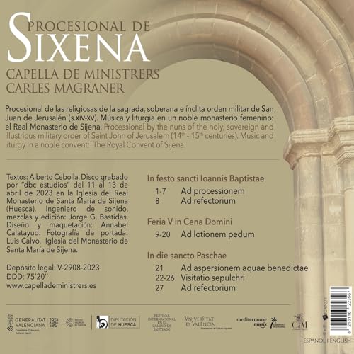 CAPELLA DE MINISTRER - PROCESIONAL DE SIXENA - CD image 2
