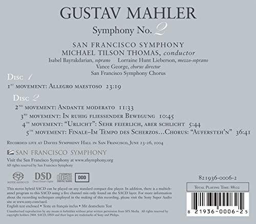 Gustav Mahler - San Francisco Symphony,  Symphony No. 2 - SACD image 3