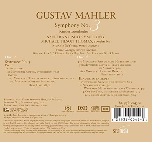 San Francisco Sympho - Mahler: Symphony No. 3 & Kinde - CD image 3