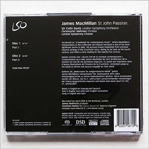 SIR COLIN DAVIS - ST JOHN PASSION - CD ALBUM image 2