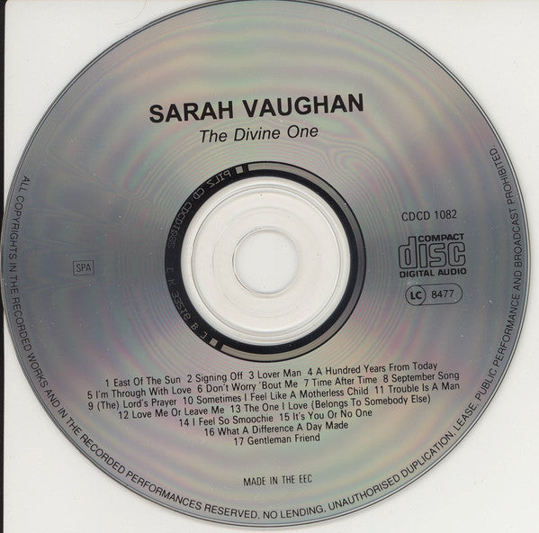 Sarah Vaughan - Divine One - Used CD image 3
