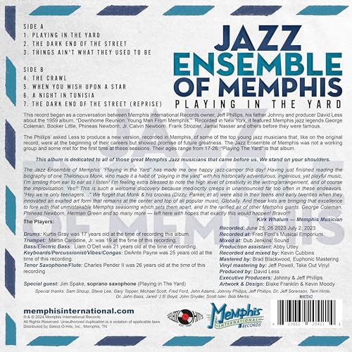 Jazz Ensemble Of Mem - Playing In The Yard - Vinyl Record image 2