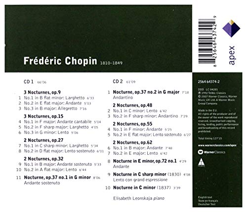 Elisabeth Leonskaja - Nocturnes - CD image 2