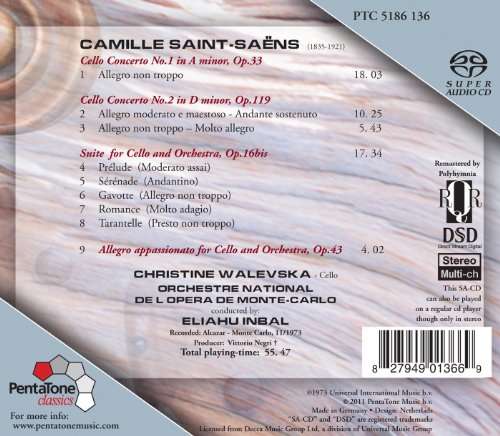 Christine Walevska - Saint-Saens: Cello Concertos Nos. 1 & 2/... - CD image 2