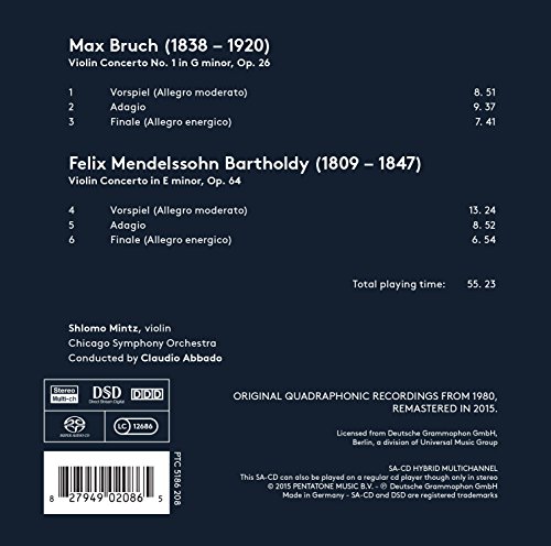 Felix Mendelssohn - Bruch & Mendelssohn Bartholdy: Violin Concertos - CD image 2