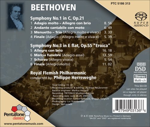 Ludwig van Beethoven - Symphonies Nos. 1 & 3 - SACD image 2