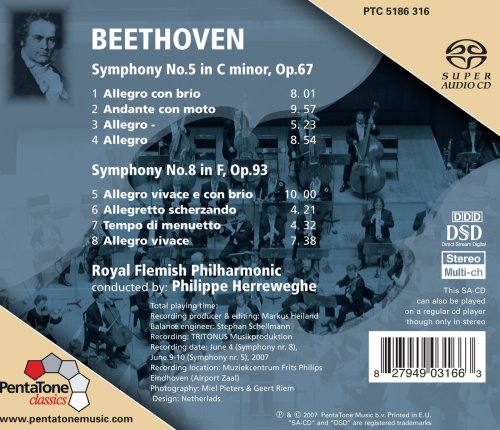 Ludwig van Beethoven - Symphonies Nos. 5 & 8 - CD image 2