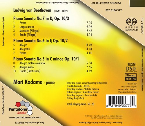 Ludwig van Beethoven - Beethoven: Piano Sonatas Op. 10 Nos. 1 2 & 3 - CD image 2