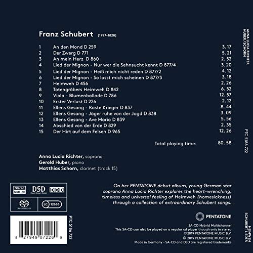 Matthias Schorn - Heimweh: Schubert Lieder - CD image 2