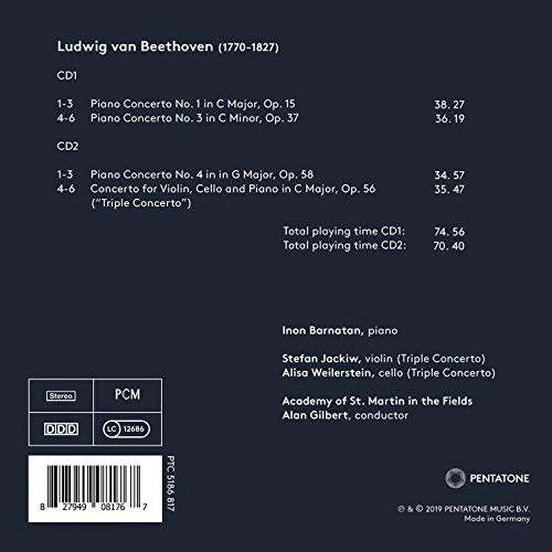 INON BARNATAN; ALISA - BEETHOVEN PIANO CONCERTOS 1 - CD image 2