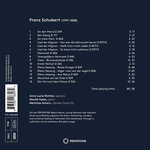 ANNA LUCIA RICHTER / - HEIMWEH SCHUBERT LIEDER - CD image 2