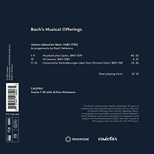 CALEFAX REED QUINTET - BACHS MUSICAL OFFERINGS - CD image 2