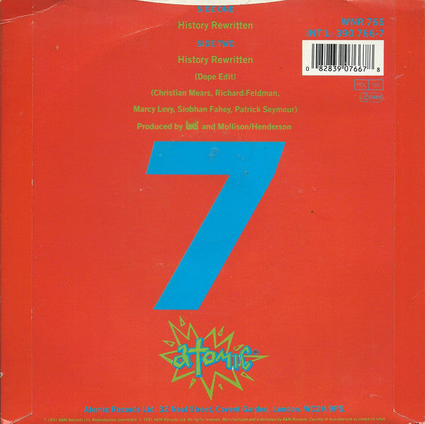 URS - History Rewritten - Used Vinyl Record 7" image 2