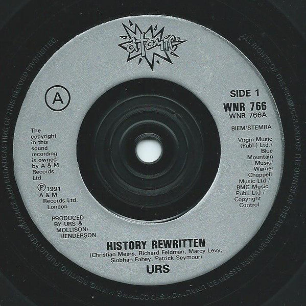 URS - History Rewritten - Used Vinyl Record 7" image 3