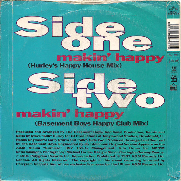 Crystal Waters - Makin' Happy - Used Vinyl Record 7" image 2