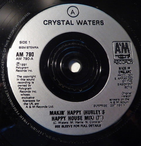 Crystal Waters - Makin' Happy - Used Vinyl Record 7" image 3