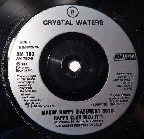 Crystal Waters - Makin' Happy - Used Vinyl Record 7" image 4