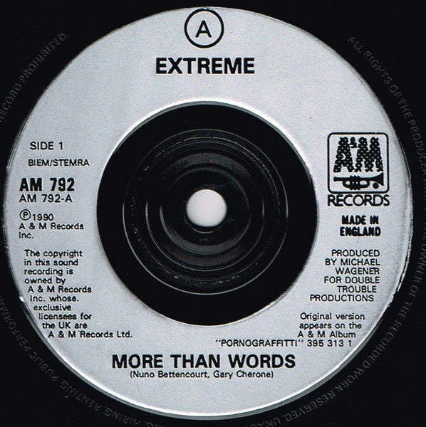 Extreme - More Than Words - Used Vinyl Record 7" image 3