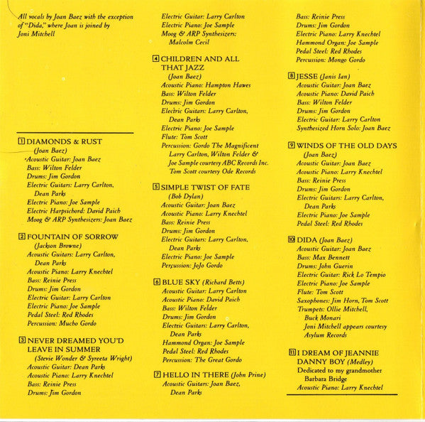 Joan Baez - Diamonds & Rust - CD image 5