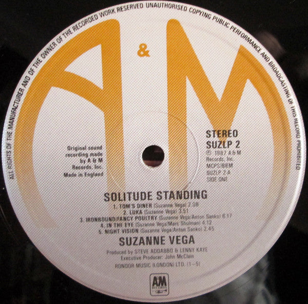 Suzanne Vega - Solitude Standing - Used Vinyl Record image 3