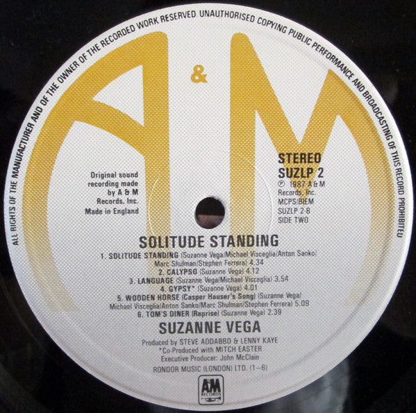 Suzanne Vega - Solitude Standing - Used Vinyl Record image 4