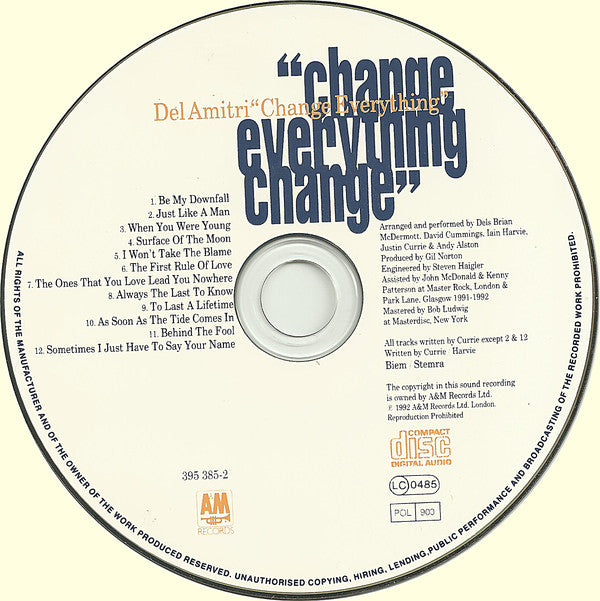 Del Amitri - Change Everything - Used CD image 10