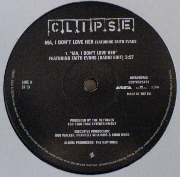 Clipse - Ma, I Don't Love Her - Used Vinyl Record 12" image 2