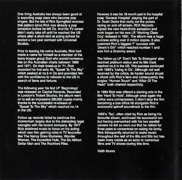 Rick Springfield - Best Of - CD image 6