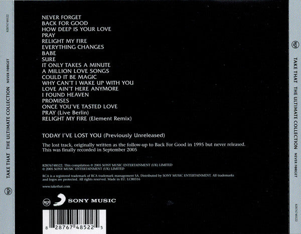 Take That - Ultimate Collection - Never Forget - CD image 7