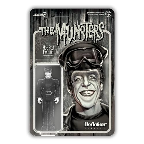 MUNSTERS - Reaction Figures Wave 3 - Hot Rod Herman (Grayscale) - Figu image 1
