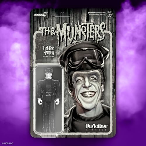 MUNSTERS - Reaction Figures Wave 3 - Hot Rod Herman (Grayscale) - Figu image 6