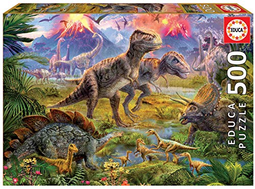 Educa Borras - Dinosaur Gathering 500 piece Jigsaw Puzzle - Jigsaw Puz image 1