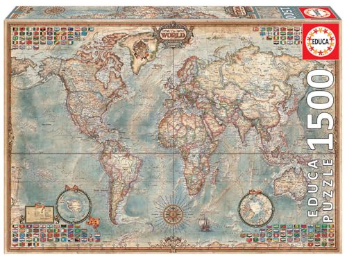 Political Map of the World 1500pc Puzzle - Non-book item image 1