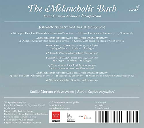 EMILIO MORENO; AARON - MELANCHOLIC BACH - CD image 2