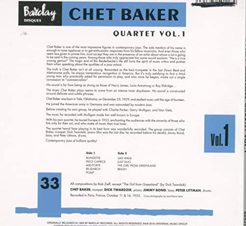 Chet Baker Quartet - Vol. 1 - CD image 2